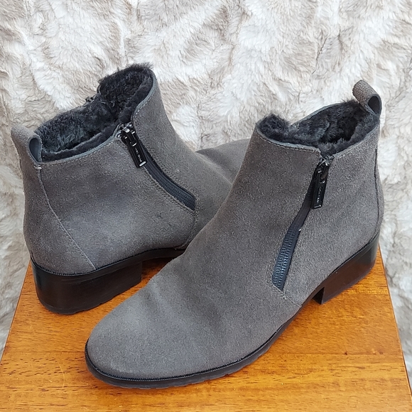 Cole Haan Waterproof Ankle Boots w/fur, sz 7.5 - Picture 1 of 14